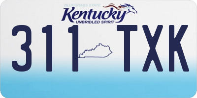 KY license plate 311TXK