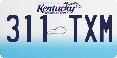 KY license plate 311TXM