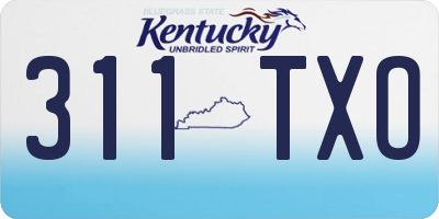 KY license plate 311TXO