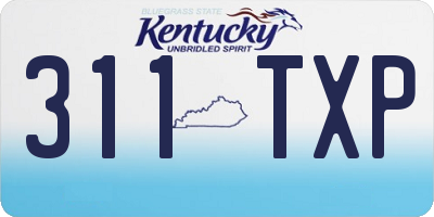 KY license plate 311TXP