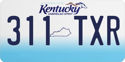 KY license plate 311TXR