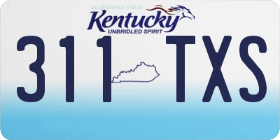 KY license plate 311TXS