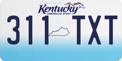 KY license plate 311TXT