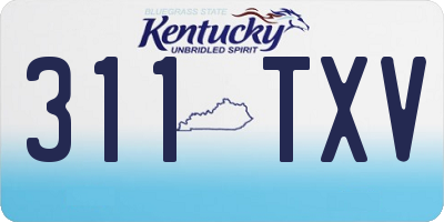 KY license plate 311TXV