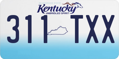 KY license plate 311TXX
