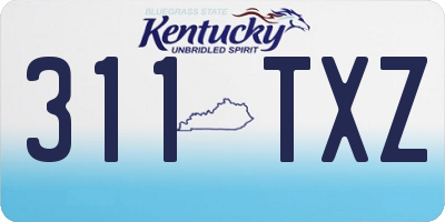 KY license plate 311TXZ