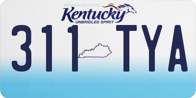 KY license plate 311TYA