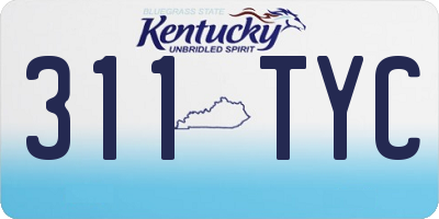 KY license plate 311TYC