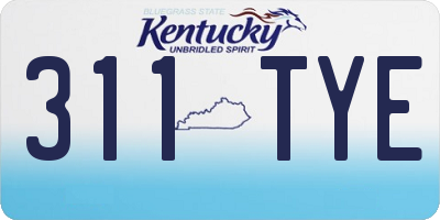 KY license plate 311TYE