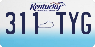 KY license plate 311TYG