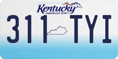 KY license plate 311TYI