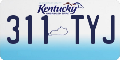 KY license plate 311TYJ