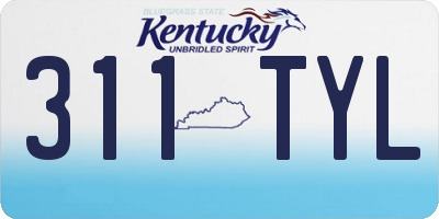 KY license plate 311TYL