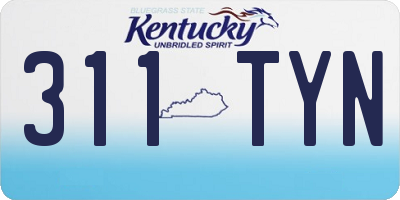 KY license plate 311TYN