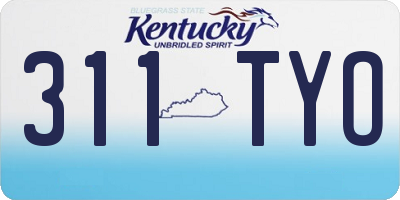 KY license plate 311TYO