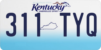 KY license plate 311TYQ