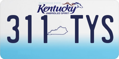 KY license plate 311TYS