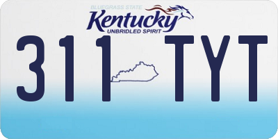 KY license plate 311TYT