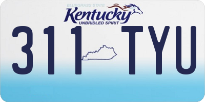 KY license plate 311TYU