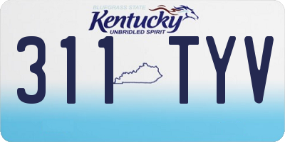KY license plate 311TYV