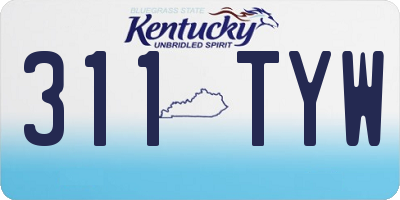 KY license plate 311TYW