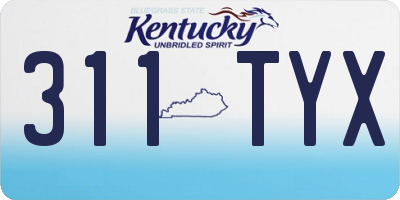 KY license plate 311TYX