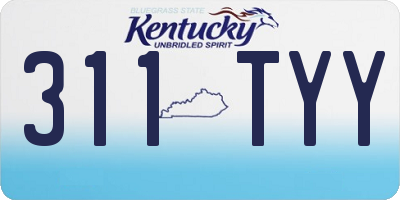 KY license plate 311TYY