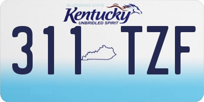 KY license plate 311TZF