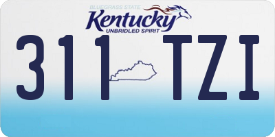 KY license plate 311TZI