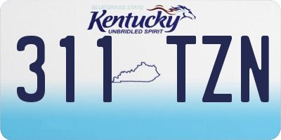 KY license plate 311TZN