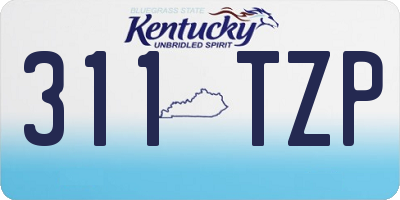 KY license plate 311TZP