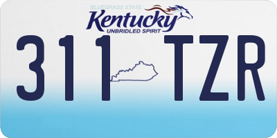 KY license plate 311TZR