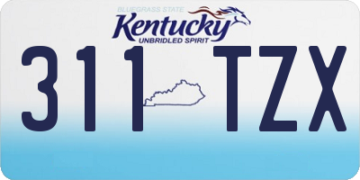 KY license plate 311TZX