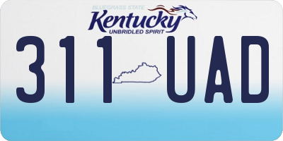 KY license plate 311UAD