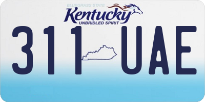 KY license plate 311UAE