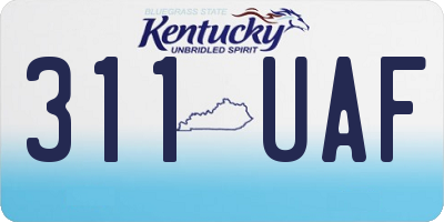 KY license plate 311UAF