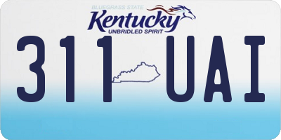 KY license plate 311UAI