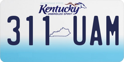 KY license plate 311UAM