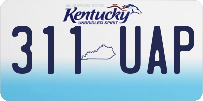 KY license plate 311UAP