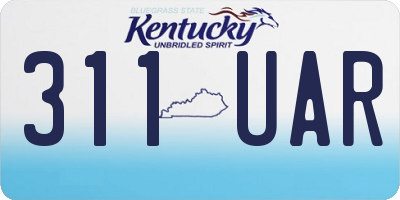 KY license plate 311UAR