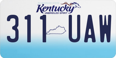 KY license plate 311UAW