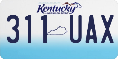 KY license plate 311UAX