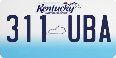 KY license plate 311UBA