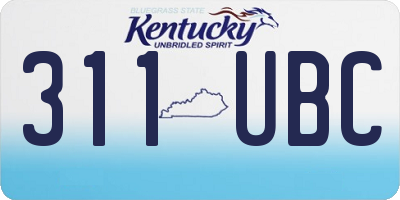 KY license plate 311UBC