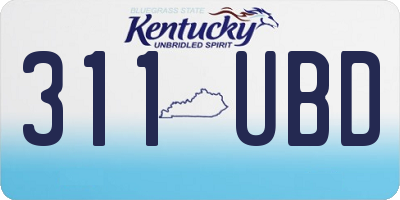KY license plate 311UBD