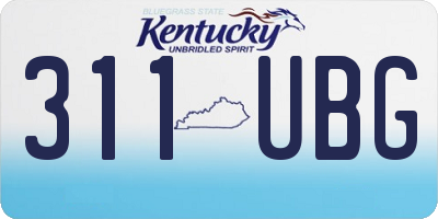 KY license plate 311UBG