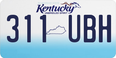 KY license plate 311UBH