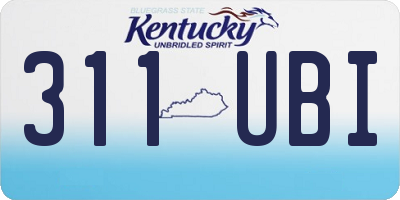 KY license plate 311UBI