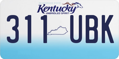 KY license plate 311UBK