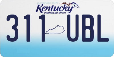 KY license plate 311UBL